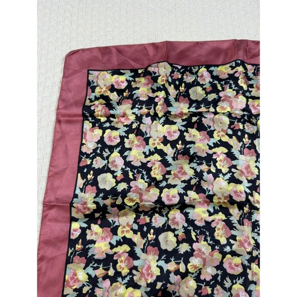 Liberty of London Scarf Floral Square England Pink Flower 22.5”X 22.5” - Picture 3 of 13